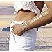 Metallic Temporary Tattoos for Women Teens Girls - 8 Sheets Gold Silver Temporary Tattoos Glitter Shimmer Designs Jewelry Tattoos - 100+ Color Flash Fake Waterproof Tattoo Stickers (Aruba)