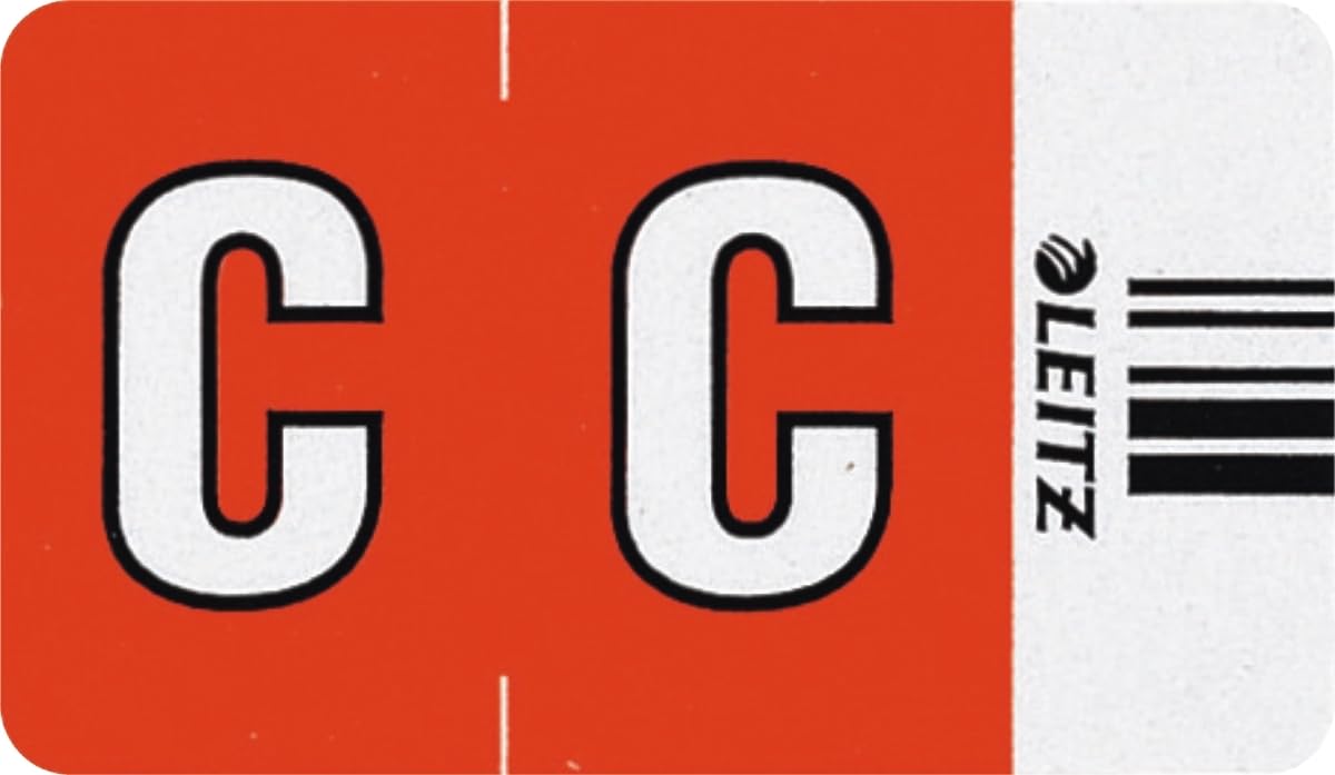 Leitz 66121000 Orgacolor Alphabetical Labels C 250 in Pack Red