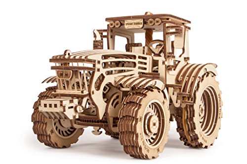 Wood Trick 3D Mechanical Model Tractor Wooden Puzzle, Assembly Constructor, Brain Teaser, Best DIY Toy, IQ Game for Teens and Adults