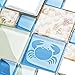 New Idea Tile Kitchen Bath Backsplash Accent Wall Decor TST Glass Metal Tile Marine Animals Icon Beach Style Inner Conch Sea Blue Mosaic Tiles TSTNB11 (1 Sample 6x6 Inches)