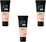 Maybelline Fit Me Matte & Poreless Foundation 30ml Buff Beige 130 x3