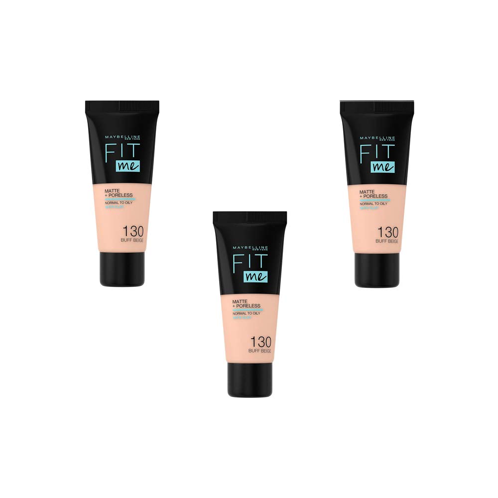 3 x Maybelline Fit Me Matte & Poreless Foundation Foundation 30ml 130 Buff Beige — image 1