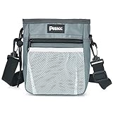 Petacc Dog Treat Bags Dog Treat Pouch Hands Free Travel Organizer Bag for Dog with Waist Clip,Drawstring and Built-In Poop Bag Dispenser - Grey