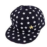Voberry New Kids Baby Children Star Pattern Hip Hop Baseball Cap Peaked Hat (Black 1)
