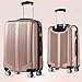 TBWYF Luggage Sets Hard Suitcase Set Suitcases 3 Piece Set with TSA Lock Spinner Hard shell Lightweight (Rose gold)
