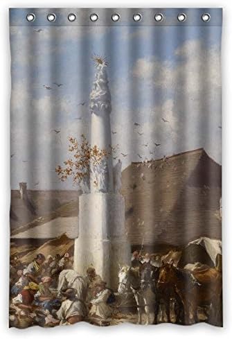 NASAZONE Beautiful Scenery Landscape Painting Polyester Christmas Shower Curtains Width X Height / 48 X 72 Inches / W H 120 By 180 Cm For Family Gf Couples Valentine Hotel. Home Fashion. Fabric Ma