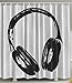 Ambesonne Music Shower Curtain, Grunge Headphones Realistic Illustration Vintage Effect Lifestyle Youth Fun, Cloth Fabric Bathroom Decor Set with Hooks, 69