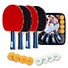 Peridot Sports Ping Pong Paddles Set of 4, Table Tennis Paddles and Balls, 4 Premium Pro Paddles with ITTF Approved…