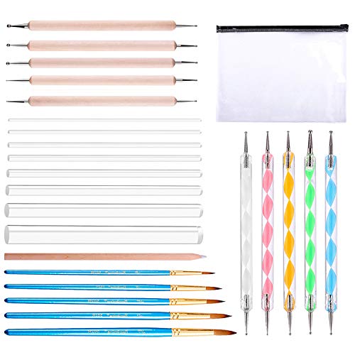 Whaline 25 Pieces Dotting Tool Set for Mandala Rock Painting
