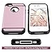 iPhone 4S Case, CHTech iPhone 4 Case Dual Layer Hybrid Slim Armor Case with Solid PC and Shockproof TPU for iPhone 4 / 4S (Rose Gold)