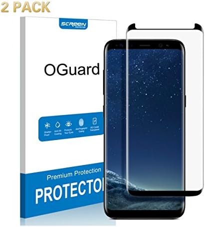 [2 PACK] Galaxy S8 Tempered Glass Screen Protector, Oguard 98% Coverage [Easy application] [Case Friendly] Anti-Bubble Screen Protector for Samsung Galaxy S8