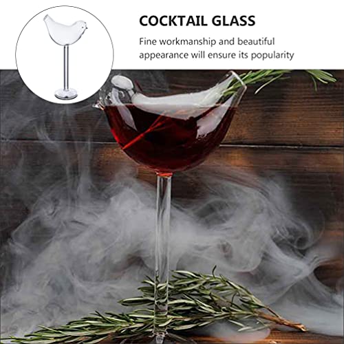 Cabilock Cocktailgläser Glas Vogel Design Transparent Cocktailbecher 150ml 2 Stücke Neuheit Bier Wein Saft Tasse… – Bild 4