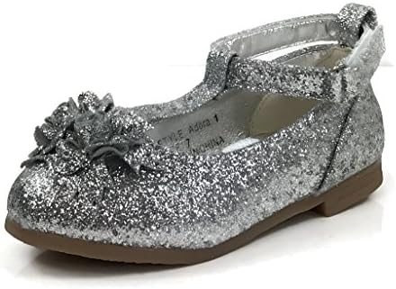 America Dogs Toddler Girls Adora Glitter Ballet Flats Silver 7 US Toddler