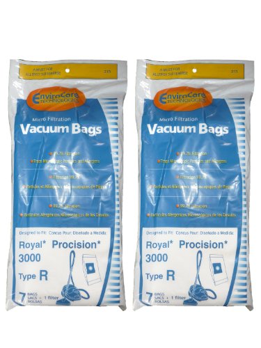 14 Royal Type R Allergy Vacuum BAG + Filter, Procision Ry, Canister Vacuum Cleaners, 3-RY3100-001, RY3100, 3RY3100001, M082475, RY3050