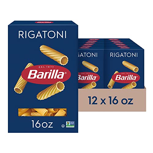 Barilla Rigatoni Pasta, 16 oz. Box (Pack of 12) NonGMO Pasta Made