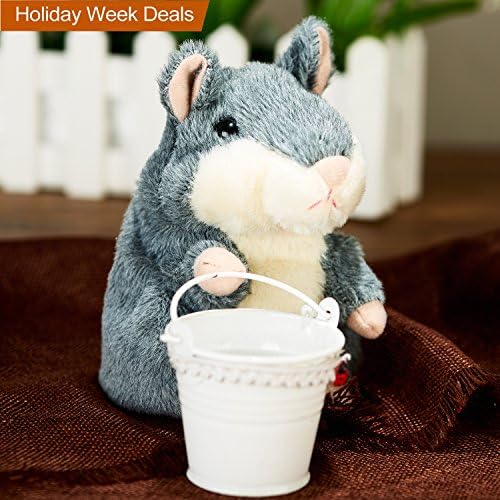 Szresm Talking Hamster Repeats What You Say Electronic Pet Talking Plush Buddy Mouse for Child Kids Party Toys