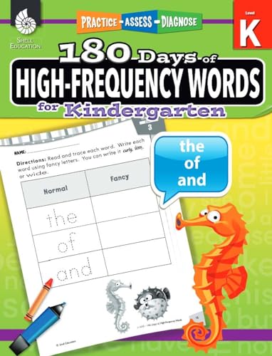 180 Days of High-Frequency Words for Kindergarten - Learn to Read Kindergarten Workbook - Improves Sight Words Recognition and Reading Comprehension for Grade K, Ages 4 to 6 (180 Days of Practice)