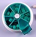Meta-U Round Plastic 7 Days Rotating Pills Dispenser Box (Green)