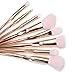 COLOR CLEANER Rose Gold Makeup Brush Set Professional Synthetic Foundation Blush Concealer Contour Highlight Blend Eyeshadow Face Cream Powder Liquid Cruelty Free Vegan Hair Cosmetic Kit