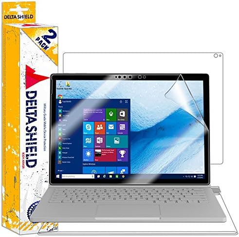 Microsoft Surface Book 2 Screen Protector (15")[2-Pack], DeltaShield BodyArmor Full Coverage Back + Front Screen Protector for Microsoft Surface Book 2 Military-Grade Clear HD Anti-Bubble Film