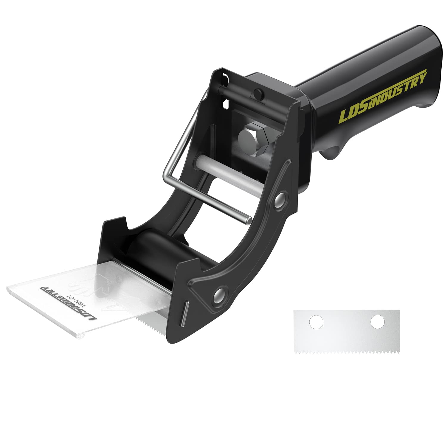 Rapid-Replace Packing Tape Dispenser Gun with Extra Blade by LDS Industry, 2 in (50mm) Lightweight Ergonomic Industrial Heavy Handheld Duty Tape Cutter for Carton, Packaging and Box Sealing, Black