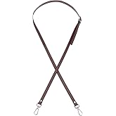 PATIKIL Leather Purse Strap Replacement 47 Inch, PU Adjustable Shoulder Crossbody Replacement Strap with Silver Hardware for Handbags Shoulder Bag, Dark Brown