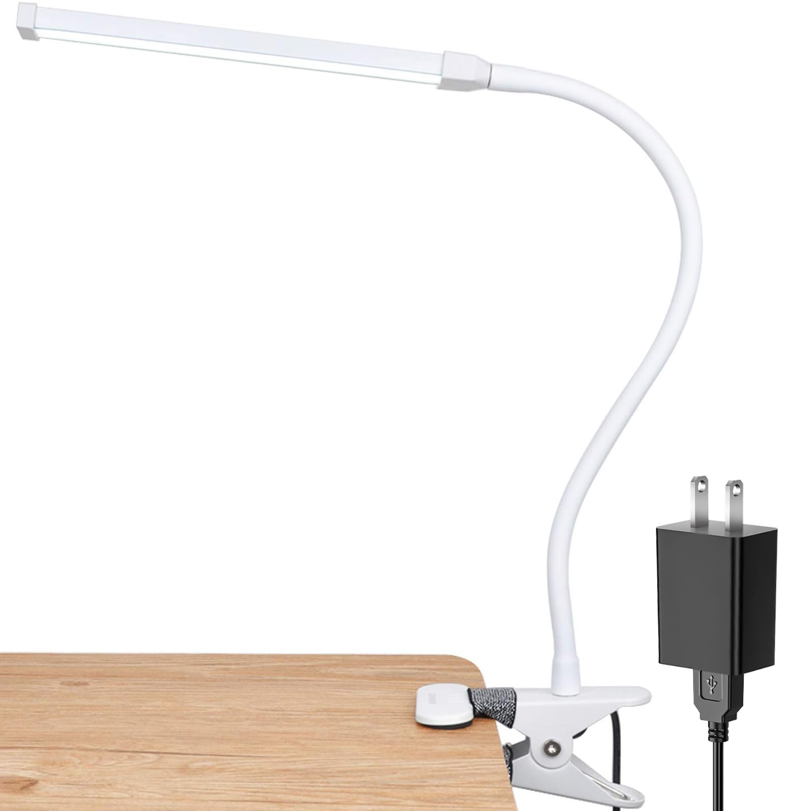 Photo 1 of LEPOWER Led Clip on Light, 5W Reading Lights for Books in Bed with Gooseneck, Adjustable Color Temperature Clip Lamp, Ideal for Bedtime Reading and Piano Light, Metal, White