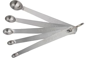 Set Of 5 Measuring Spoons, Stainless Steel Measuring Cups Tsp With Tad, Dash, Pinch, Smidgen, Drop Sizes, For Measure Liquid 