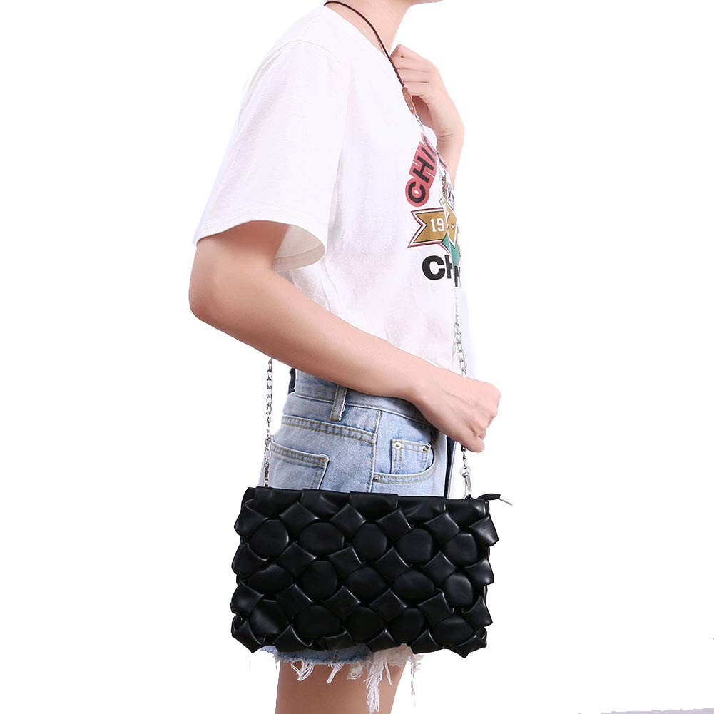 TENXITER Soft Leather Wristlet Clutch Fashion Small Crossbody Bag Chain Strap Cell Phone Purse for Women