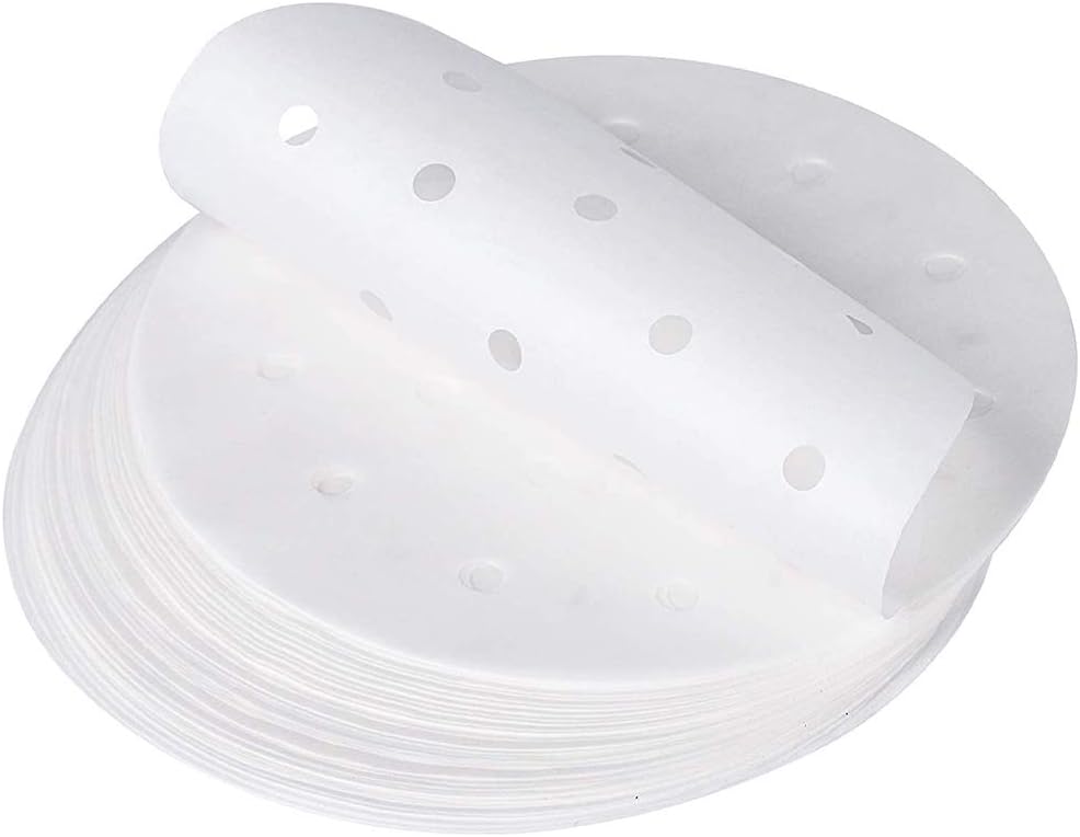 Air Fryer Parchment Paper, Set of 100, 7/8/9 inch Round Air Fryer Liners/Steaming Parchment Liner/Perforated Parchment Paper (7inch)