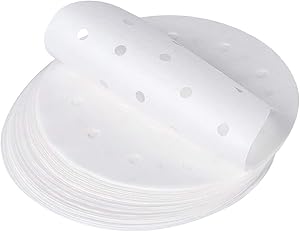 Air Fryer Parchment Paper, Set of 100, 7/8/9 inch Round Air Fryer Liners/Steaming Parchment Liner/Perforated Parchment Paper (7inch)