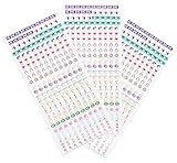 1440 Calendar Stickers for Appointments, Dates, Business, Work (6 Sheets x 240 Pieces)