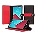 LG G4 Case, AceAbove LG G4 Wallet Case Book Cover Case with Premium Soft PU Leather with Stand Flip Cover and Credit Card Id Holders (Black / Red)