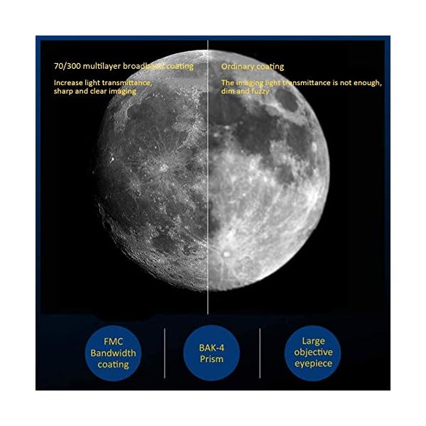 Teleskope Für Kinder Erwachsene, Teleskop Für Astronomie Refraktor Professionelles Teleskop Mit Einstellbarem Stativ… – Bild 3