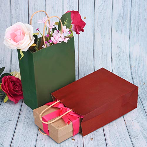 Livder 24 Pieces Christmas Gift Bag, Red Green Kraft Paper Bags with Handles (8.66 x 6.3 x 3.15 Inches) - Thumbnail 5