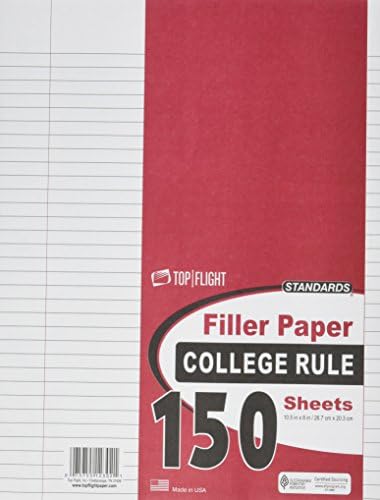 Top Flight Filler Paper 10.5 X 8 Inches College Rule 150 Sheets (12302)
