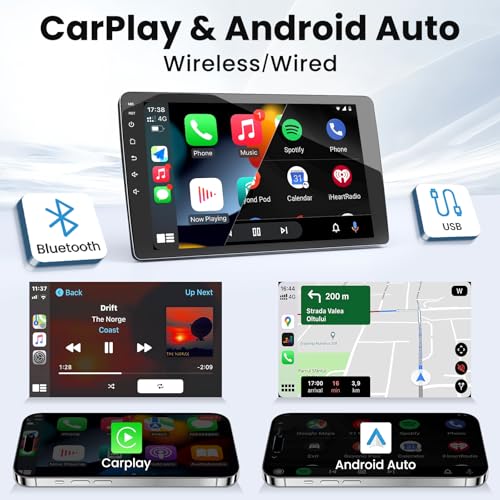 Car Radio for Toyota Tundra 2007-2013: Sequoia 2008-2018 Android 13 10.1 Inch Touch Screen 64GB Car Radio Wireless CarPlay Android Auto GPS Navigation Bluetooth 5G WiFi Mirror Link SWC Backup Camera