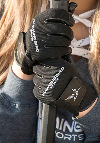 Hummingbird Sports Girls Leather Lacrosse and Field Hockey Glove Black, X-Small