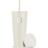 IRON °FLASK Classic Tumbler - Vacuum Insulated Stainless Steel Water Bottle, Double Walled, Drinking Cup, Insulated Travel Mug (Cashmere Cream, 32 oz Solid Lid)