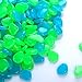 Glow in the Dark Pebbles Glowing Rocks Solar Stones【200 PCS】for Fairy Garden Landscape Walkway Path Lawn Yard Flower Beds Potted Plant Aquarium Fish Tank Gravel Outdoor Decoration - ( Blue & Green)