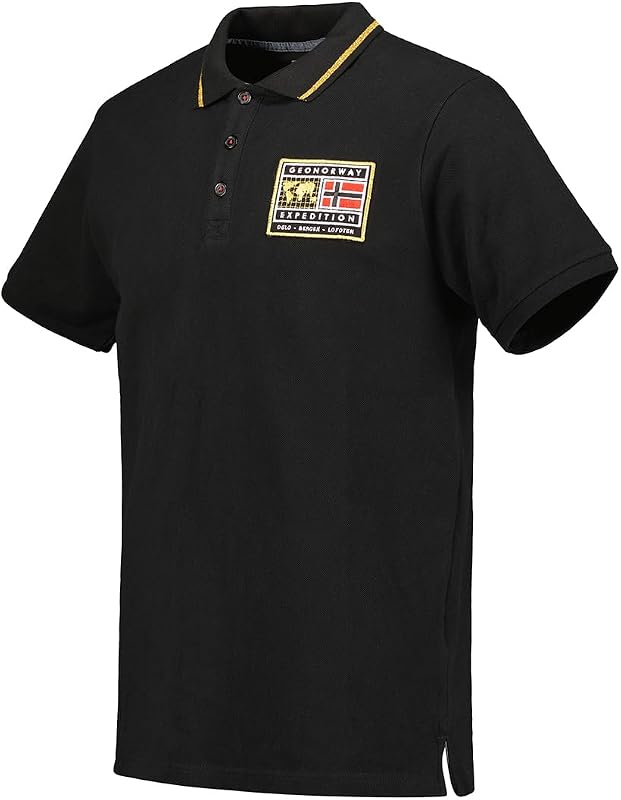 Kariteama Herren-Poloshirt, klassisch, Baumwolle, kurzärmlig, lässig, klassisch, Frühling, Sommer (Schwarz, M), Schwarz, M