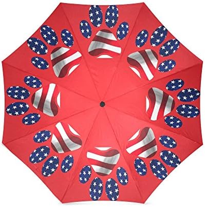 Blue White Red Dog Paw Lovely Folding Windproof outdoor Travel Umbrella for Women
