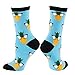 NEVSNEV Women Colorful Patterned Fashion Crew Socks canada Pizza PineappleEmoji (1 Pair Pineapple Aqua)