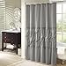 Comfort Spaces Cavoy Bathroom Pintuck Shower Curtain Tufted Ruffle Pattern Modern Elegant Microfiber Fabric Bath Curtains, 72