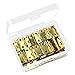Aneco 60 Pieces Mini Brass Hinges Retro Butt Hinges with 240 Pieces Replacement Hinge Screws for Jewelry Chest Box Wood Cabinet