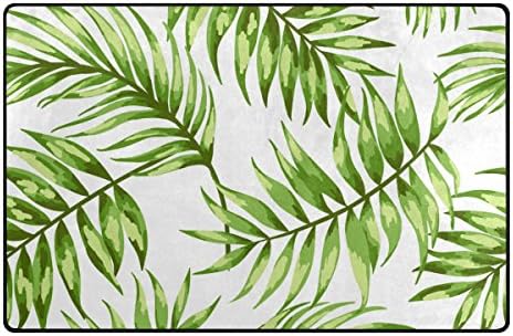 INGBAGS Super Soft Modern Tropical Leaves Area Rugs Living Room Carpet Bedroom Rug for Children Play Solid Home Decorator Floor Rug and Carpets 60 x 39 Inch