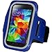 i2 Gear Armband Cell Phone Holder for Running - Workout Phone Case with Adjustable Arm Band, Reflective with Key Holder - Medium for iPhone 8, 7, 6, 6S, Galaxy S6, S5, Blue