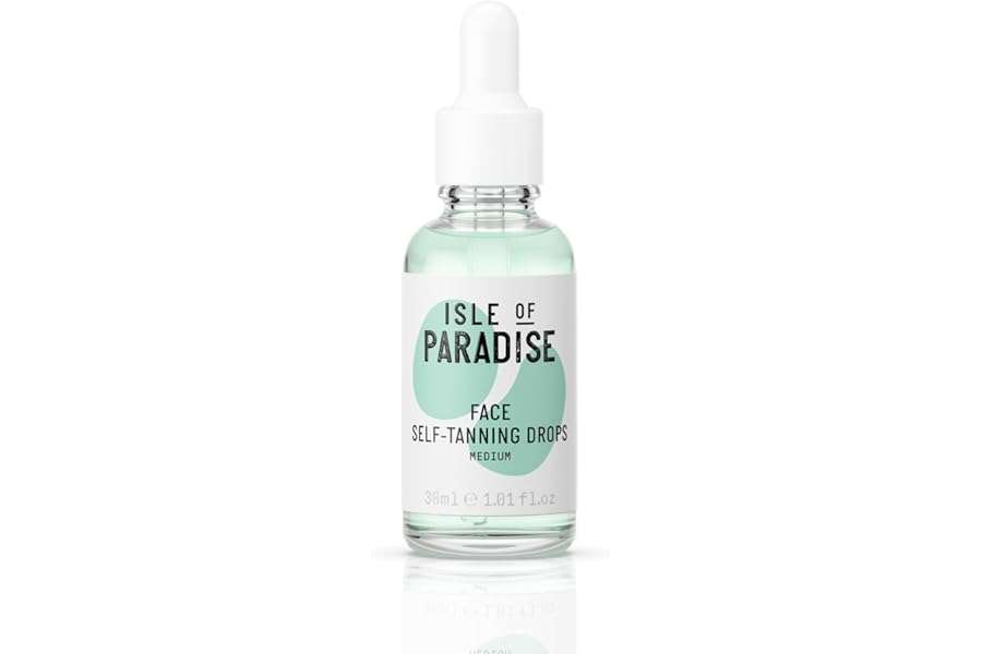Isle of Paradise Self Tanning Drops – Color Correcting Self Tan Drops for Gradual Glow, Vegan and Cruelty Free, 1.01 Fl Oz