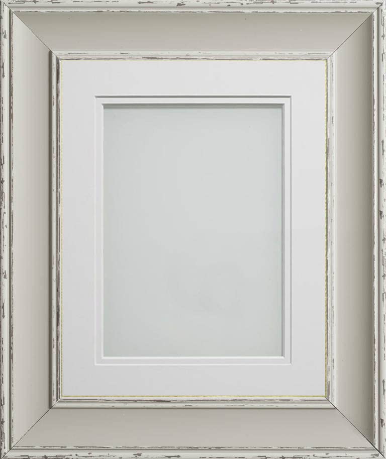 Frame Company Brooke Moonstone Grey Photo Frame, Double White Mount, A4 for 10x6 inch, fitted with perspex