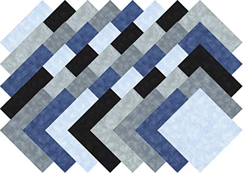 Gray Blue Black Collection 40 Precut 5-inch Quilting Fabric Charm Squares
